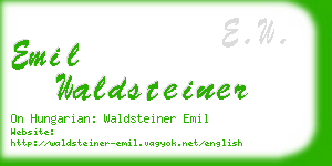 emil waldsteiner business card